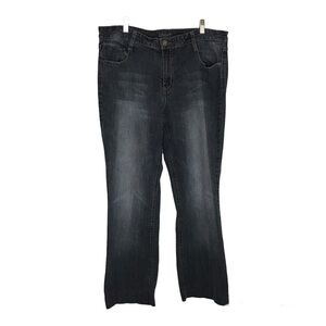 Gitano Womens Jeans Size‎ 22 Straight Distressed Embroidered Stretch Logo Hemmed